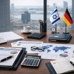 אתר AUREN דגל ישראל ניצב על שולחן ומחשב